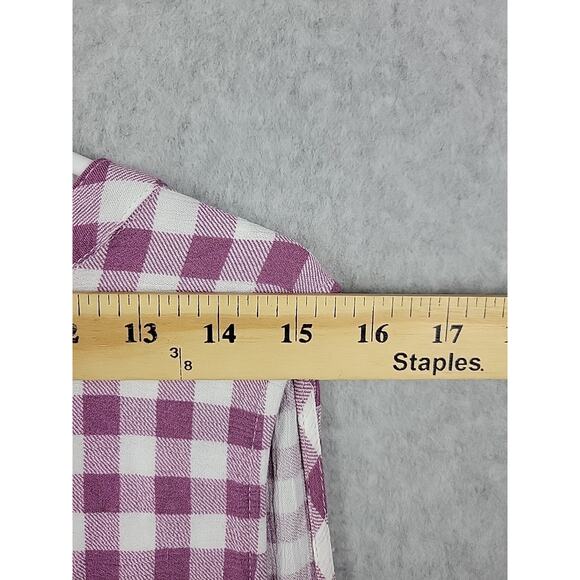 Market Spruce Purple White Gingham Sleeveless V Neck Tank Top Women's Plus 2X - Picture 10 of 12